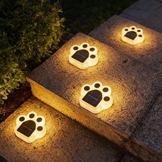 Fohil 4 Pack Solar Garden Lights Outdoor for Yard Lawn Patio Decoration | Paw Print Design, Automatic ON/OFF, IP65... chez Amazon Canada