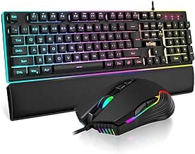 RedThunder K10 Wired Gaming Keyboard and Mouse and Wrist Rest Combo, RGB Backlit, Anti-ghosting Keyboard + 7D 7200 DPI Mice+Soft... chez Amazon Canada