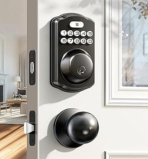Veise KS01C Keyless Entry Deadbolt Door Lock with Knobs, Matte Black chez Amazon US