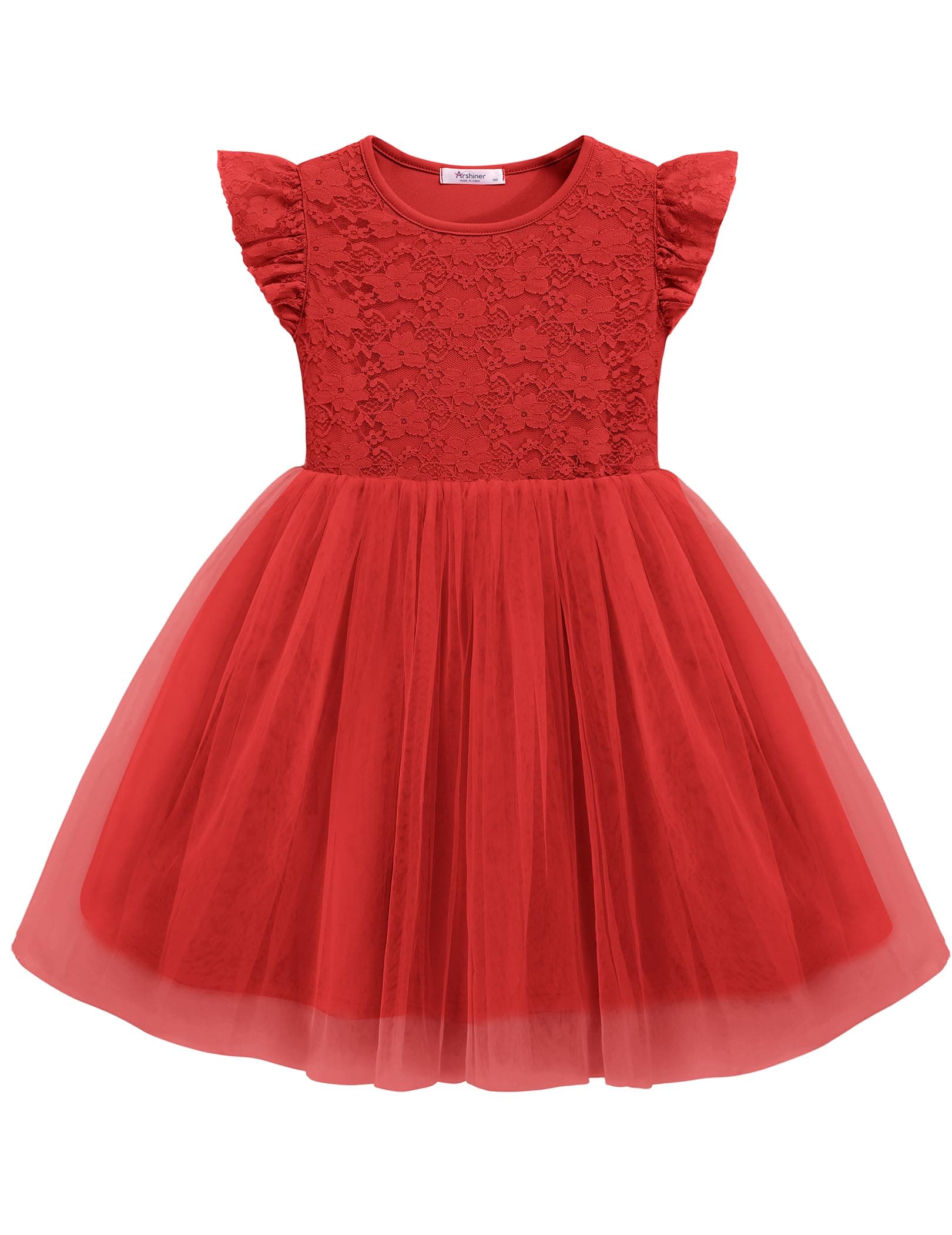 Arshiner Toddler Lace Dresses Ruffle Sleeve 3 Layers Little Girls Dress chez Amazon US