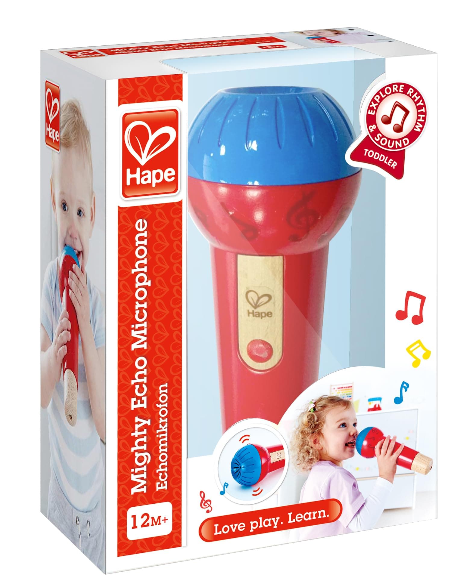Hape Mighty Echo Microphone | Battery-Free Voice Amplifying Microphone Toy for Kids 1 Year & Up, Red, Model Number: E0337 chez Amazon US