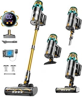 Cordless Vacuum Cleaner, 600W/58KPa/60Mins Self-Standing Stick Vacuum | Anti-Tangle, 1.8L Dust Cup, Locks Dust Away,... chez Amazon Canada