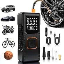 Tire Inflator Portable Air Compressor, 150PSI Cordless/12V DC Air Pump for Car Tires with Pressure Gauge, Auto Shut-Off, Faster chez Amazon US
