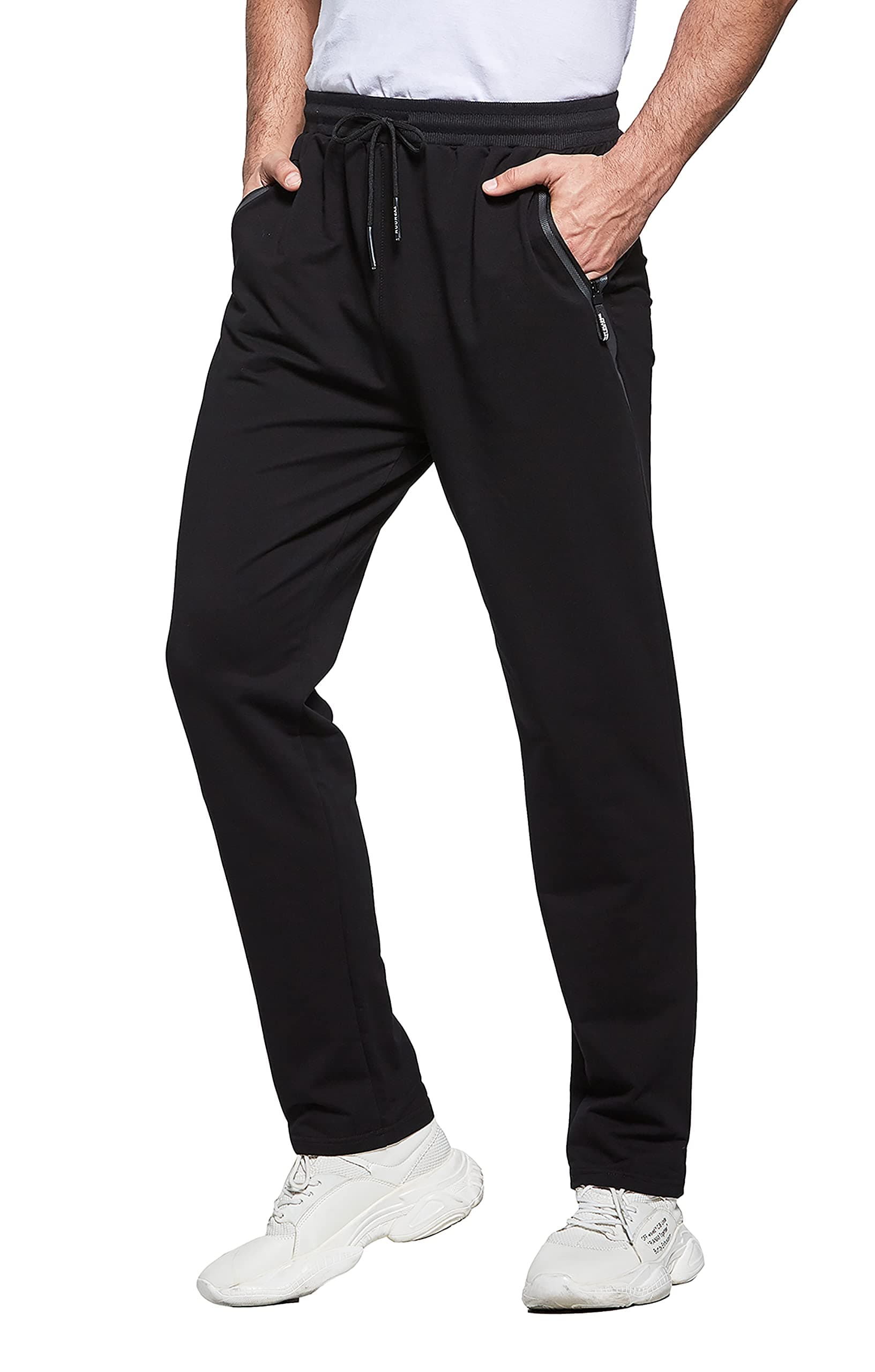 HCSS Mens Joggers Tracksuit Bottoms Slim Fit Zip Pockets Elasticated Waist chez Amazon UK
