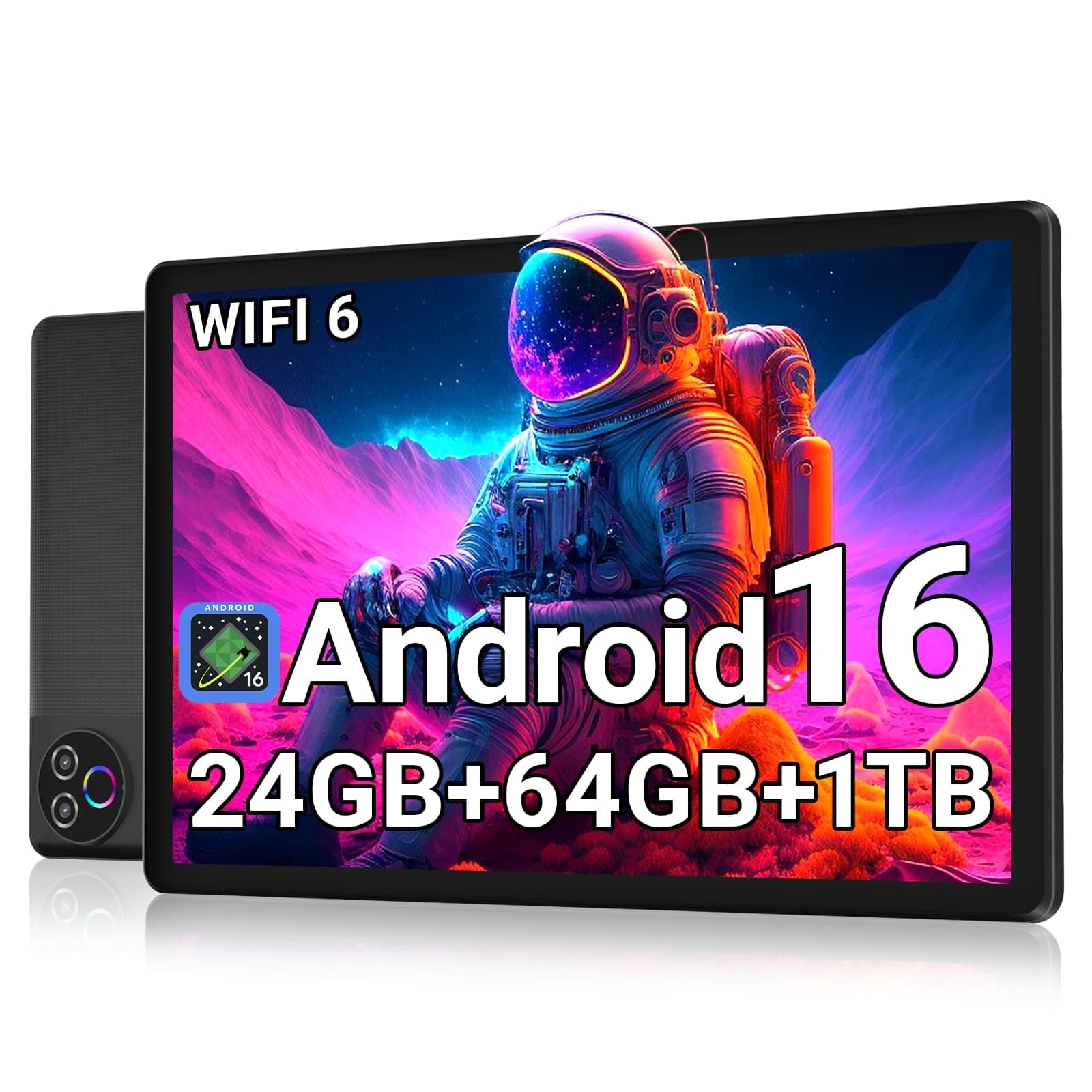 Android 16 Tablet 10 Inch, 24GB RAM 64GB ROM 1TB,HD IPS,Fast WiFi 6, BT 5.4 | Electronics Tablets with HD IPS Touchscreen, 6000mAh 12H... chez Amazon US