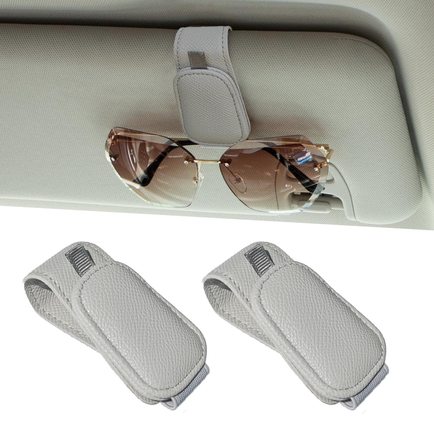 Yuoyar 2 Packs Magnetic Sunglass Holder for Car Visor (Grey) | Magnetic Interior Car Accessories chez Amazon US