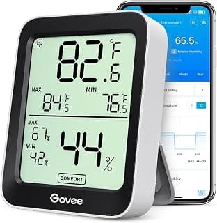 Govee H5075 Digital Hygrometer Thermometer, Humidity Meter with APP Alerts | 50m Bluetooth Range, 2-Year Free Data Storage and Export,... chez Amazon Canada