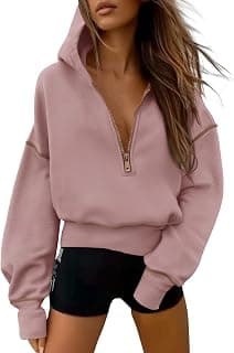 Adidas PRETTYGARDEN Women's Fall Half Zip Cropped Hoodie Sweatshirt | Long Sleeve Pullover, Fleece Lining, Casual Athleisure, Contrast...