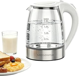 MEGAWISE Electric Kettle,1.8L Stainless Steel Water Boiler for Tea & Coffee chez Amazon US