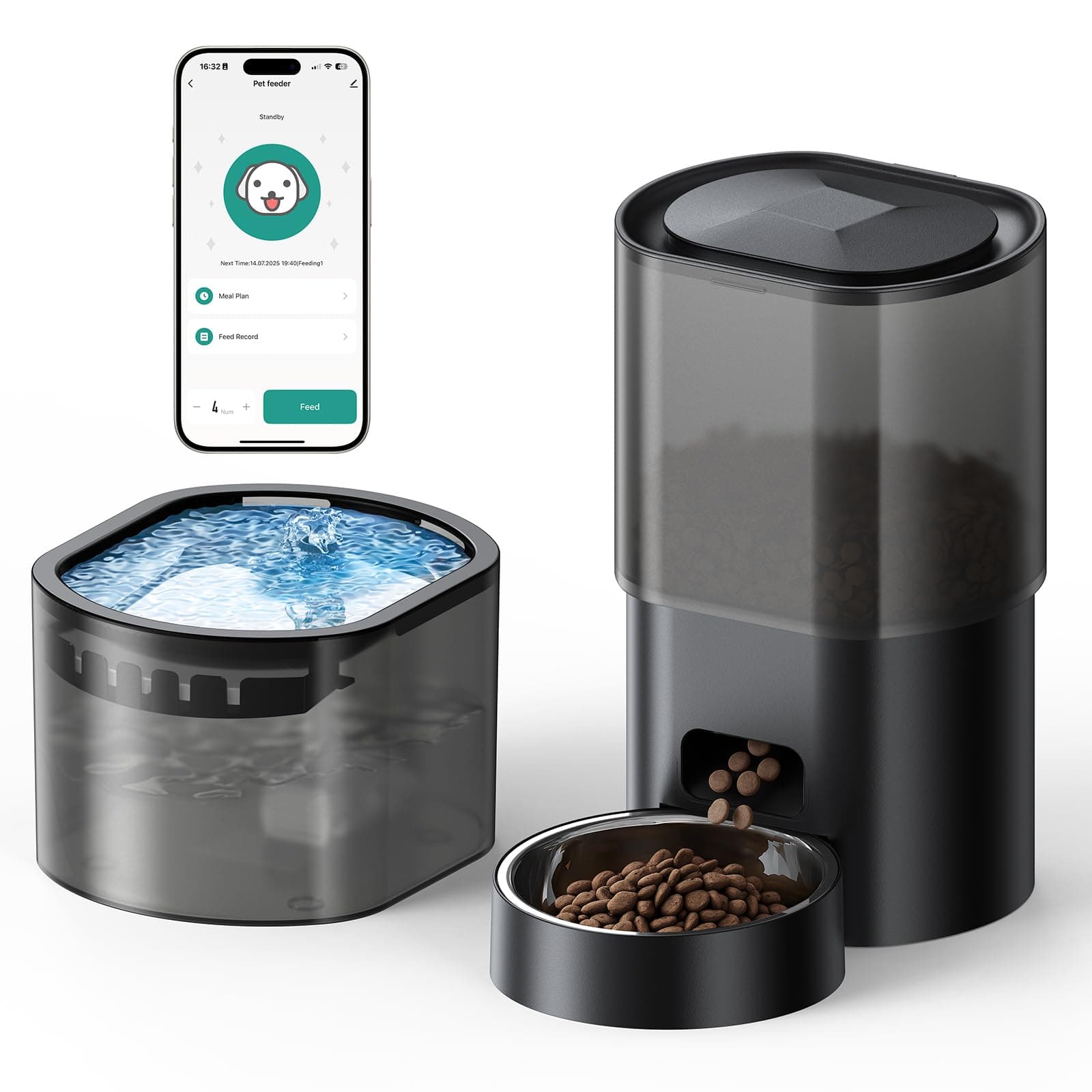 Automatic Cat Feeder and Water Dispenser, 2-in-1 Pet Feeder chez Amazon UK