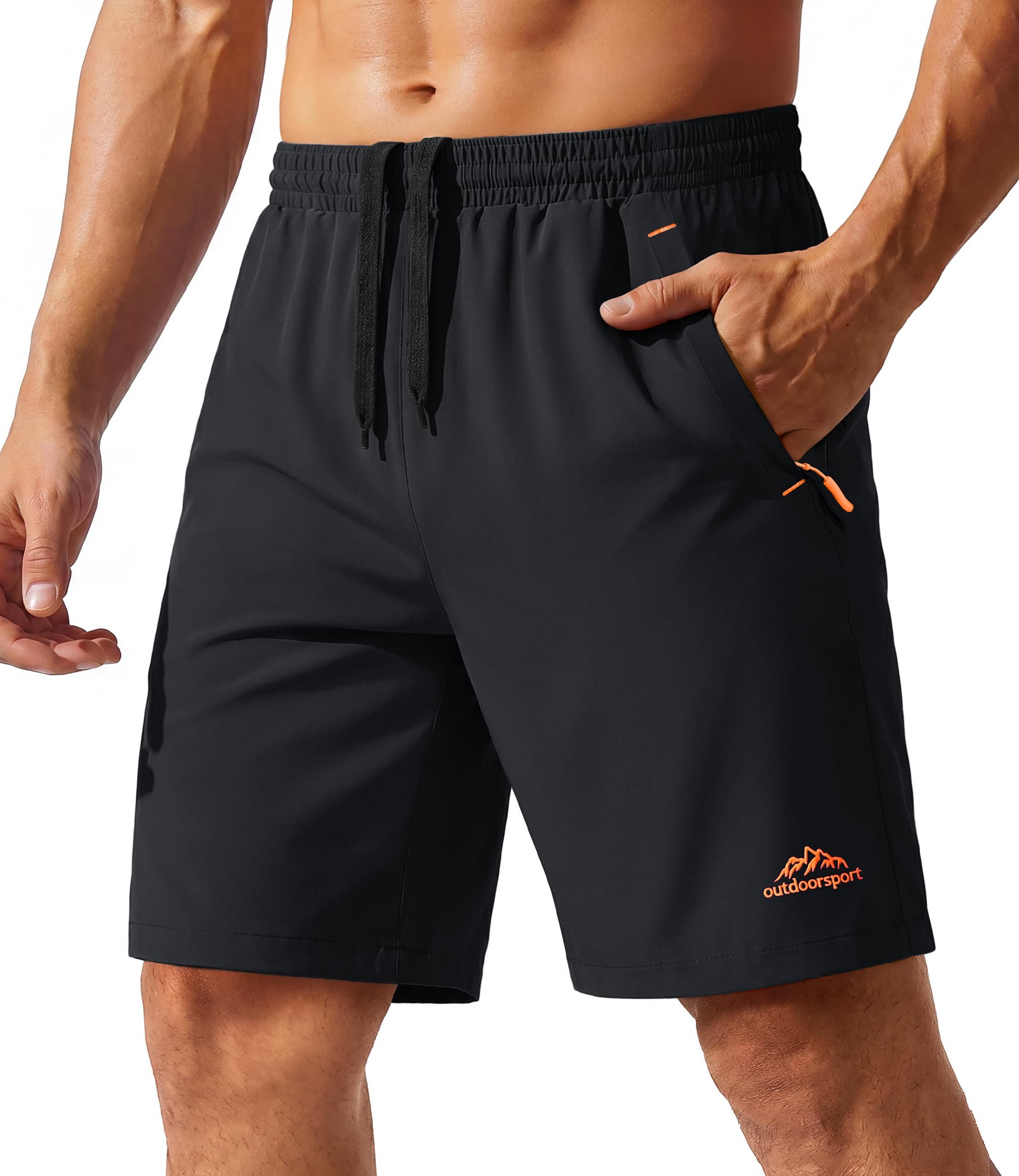 TACVASEN Men's Quick-Drying Training Shorts, Running Shorts, Breathable Sports Shorts with Zip Pockets chez Amazon UK