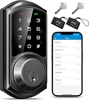 Veise VE06 Smart Lock for Front Door, App Control, Matte Black chez Amazon US