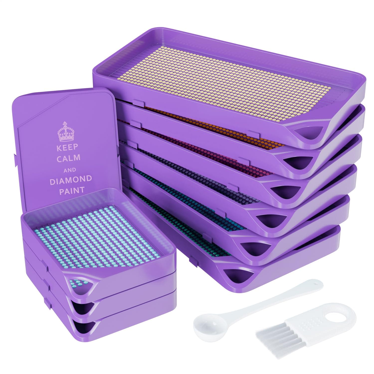 ARTDOT 10-Piece Interlocking Diamond Art Trays Kits for Adults, Stackable Diamond Painting Accessories and Tools chez Amazon US