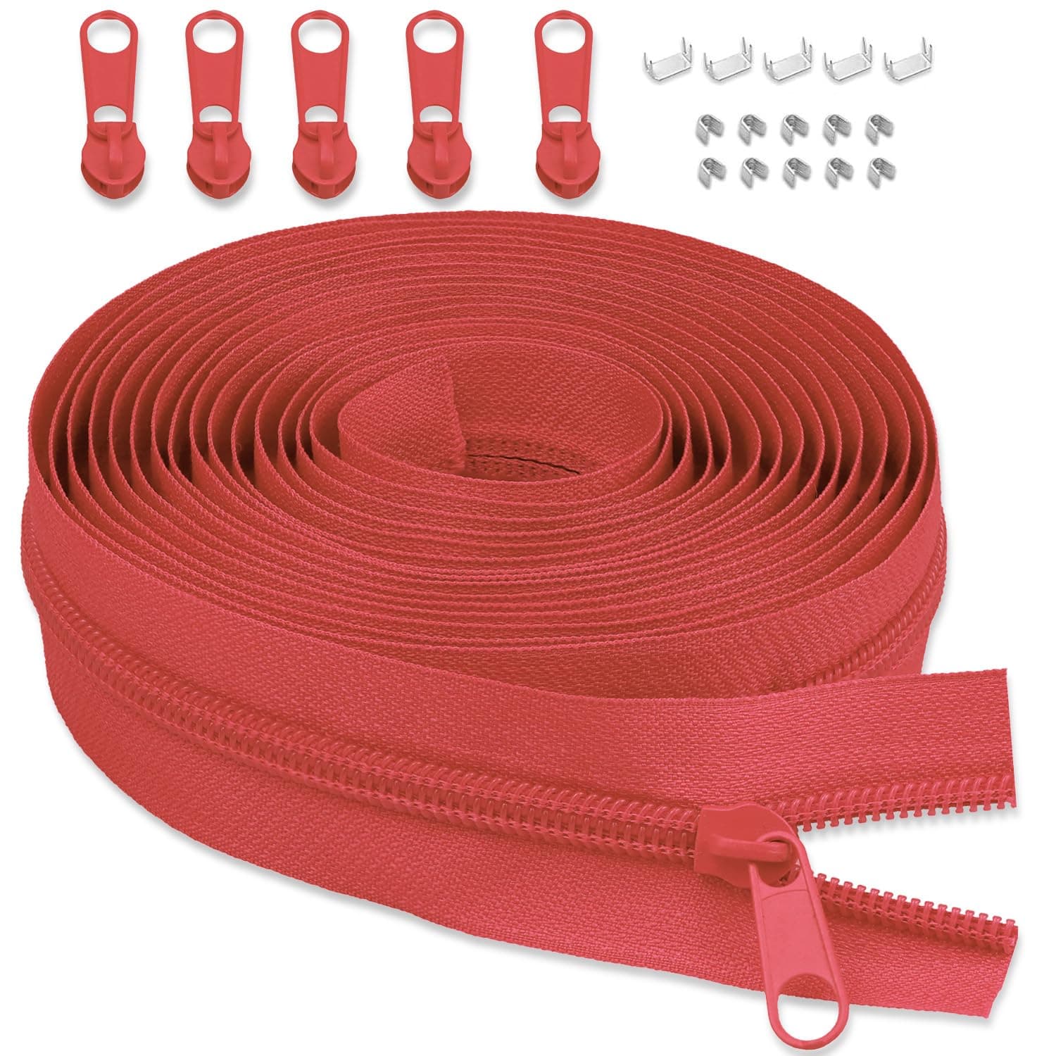 LHZHLE 3mm Nylon Zipper Tape: 4 Yards Peach Pink Nylon Zipper - Zip by The Yard with 5 Pulls for Sewing Bed Linen and Pillows chez Amazon US