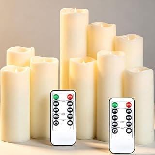 Lot de 9 bougies sans flamme à DEL, en cire véritable, fonctionnant à piles chez Amazon Canada