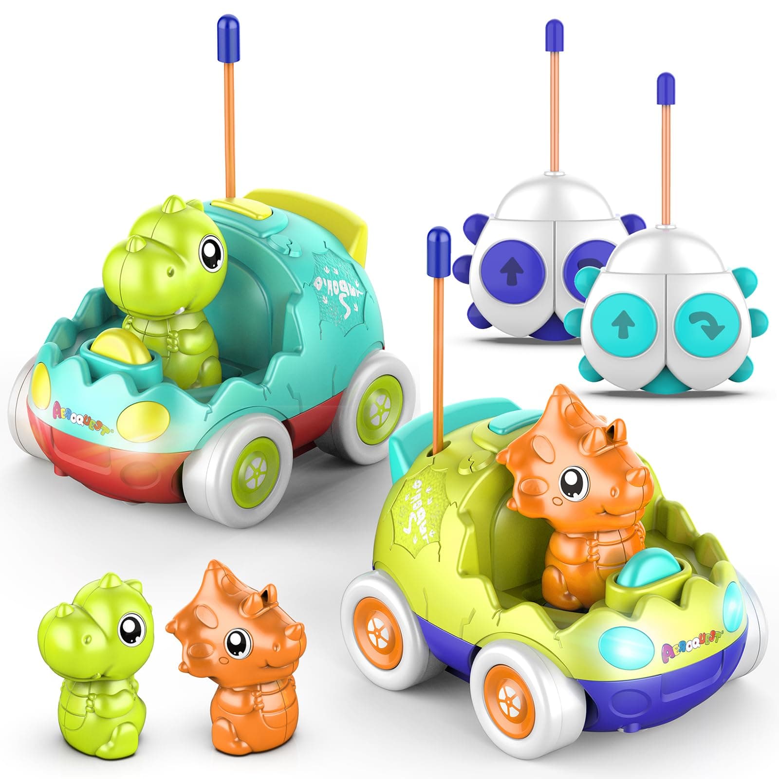 2 Packs Dinosaur Remote Control Cars Toy for chez Amazon UK