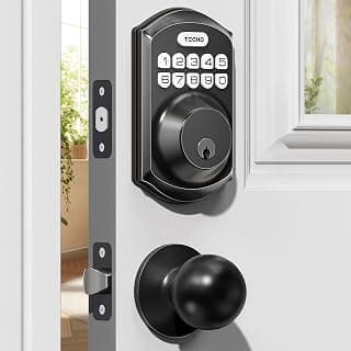 TEEHO TE001K Keyless Entry Door Lock with Knob for Front Door, Matte Black chez Amazon US