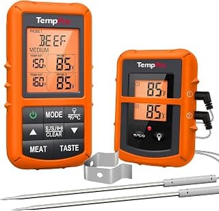 TempPro TempSync 500FT Wireless Meat Thermometer Digital for Grilling | RF Technology, 2 Probes, Alarms, Large Backlit LCD Display,... chez Amazon Canada