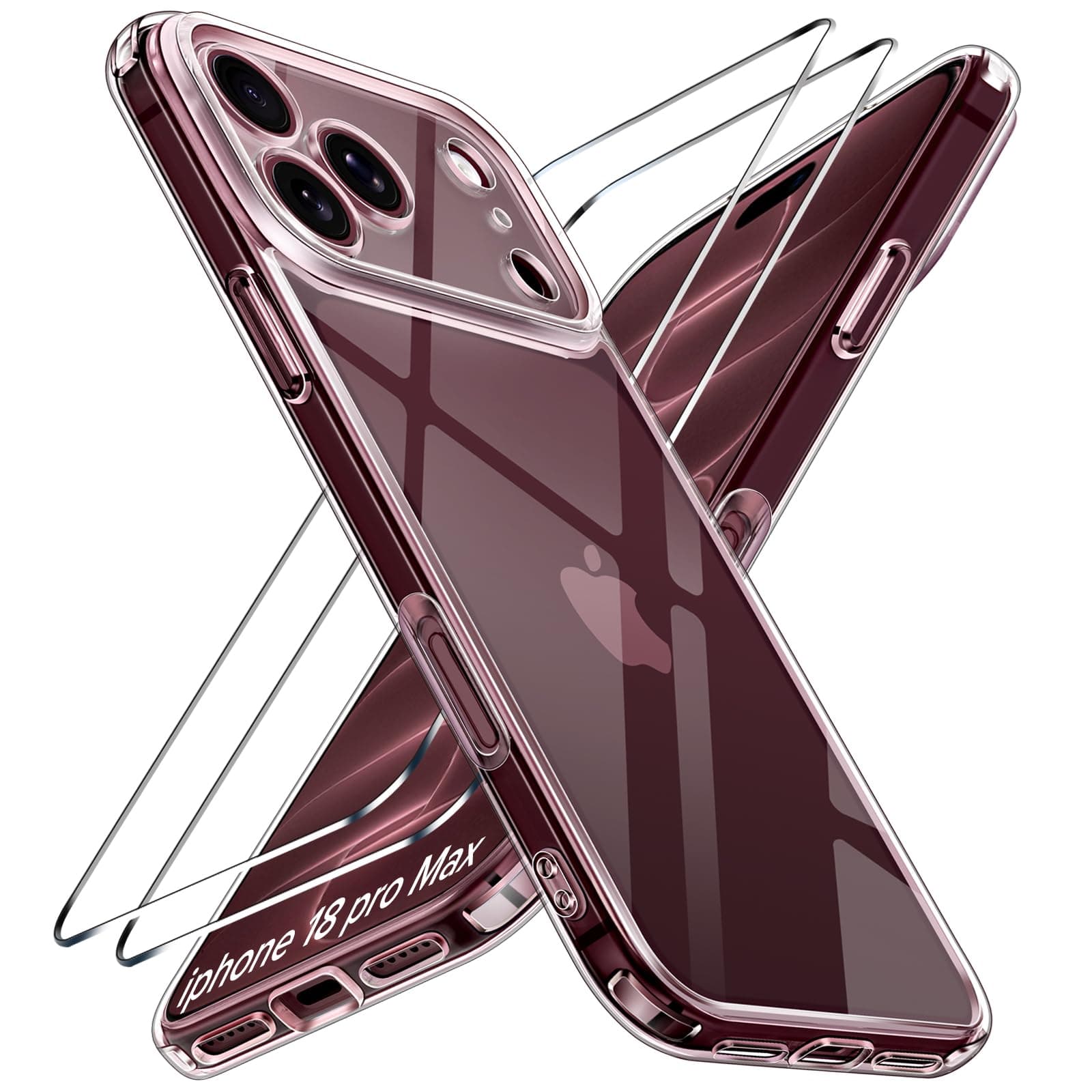 ivoler Clear Case for iPhone 18 Pro Max, Full Camera Protection + 2 Screen Protectors, Slim Military-Grade Shockproof, Anti-Yellowing... chez Amazon UK