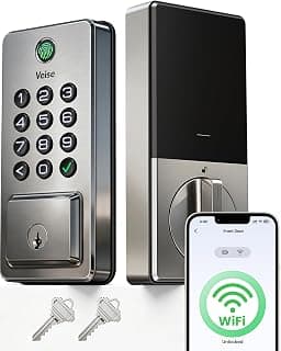 Veise DK012W WiFi Smart Fingerprint Deadbolt Front Door Lock, Satin Nickel chez Amazon US