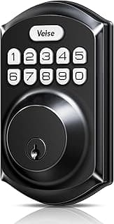 Veise VE001 Keyless Entry Deadbolt, Electronic Keypad Lock, Matte Black chez Amazon US