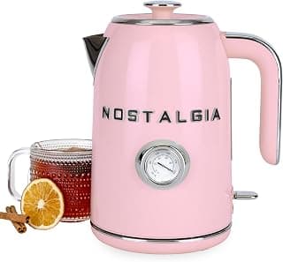 Nostalgia Retro Electric Kettle,1.7L Enamel-Coated Stainless Steel - Pink chez Amazon US