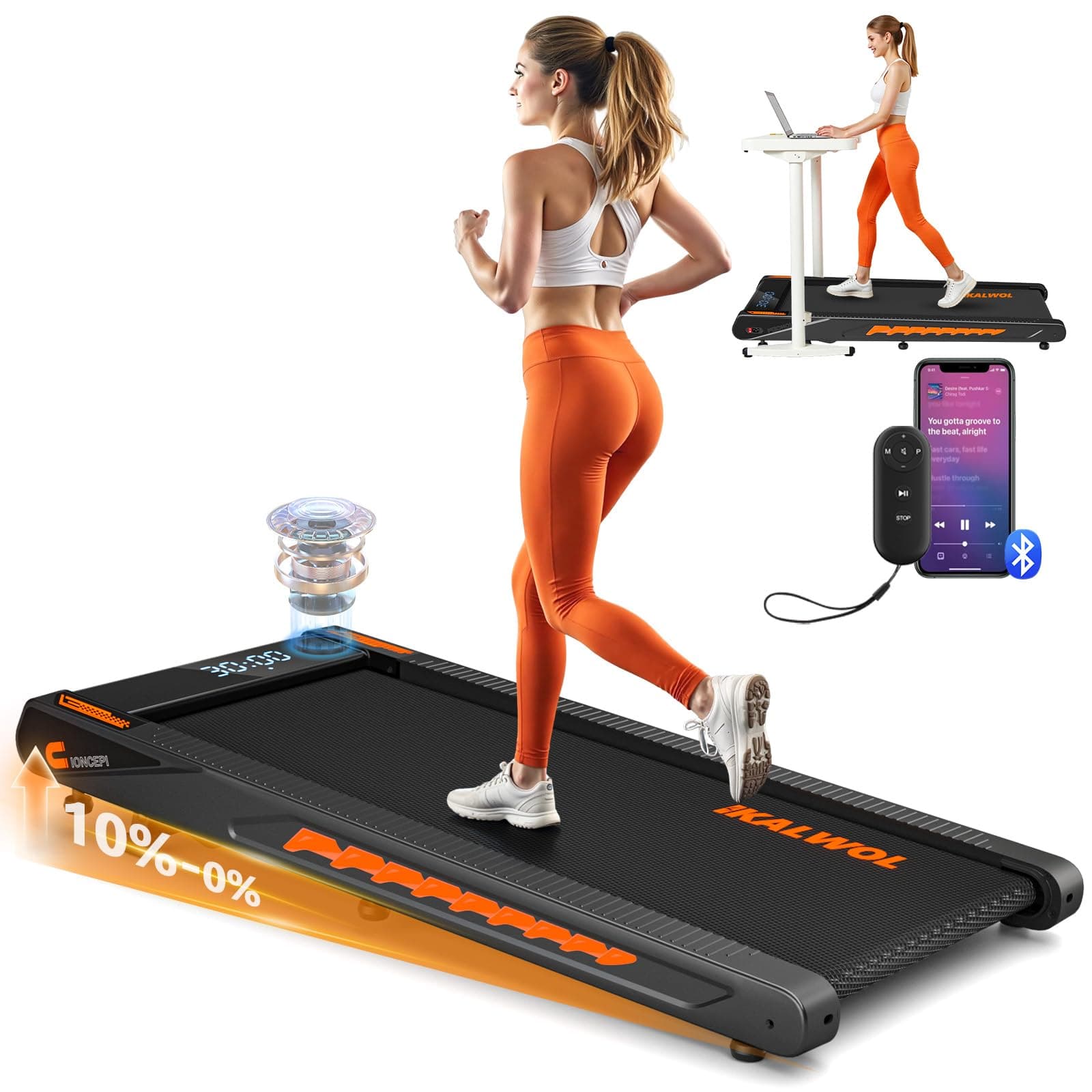 Walking Pad Treadmill with Speaker, 4-in-1 Under Desk Treadmills for Home with App Compatible, 6.2MPH chez Amazon UK