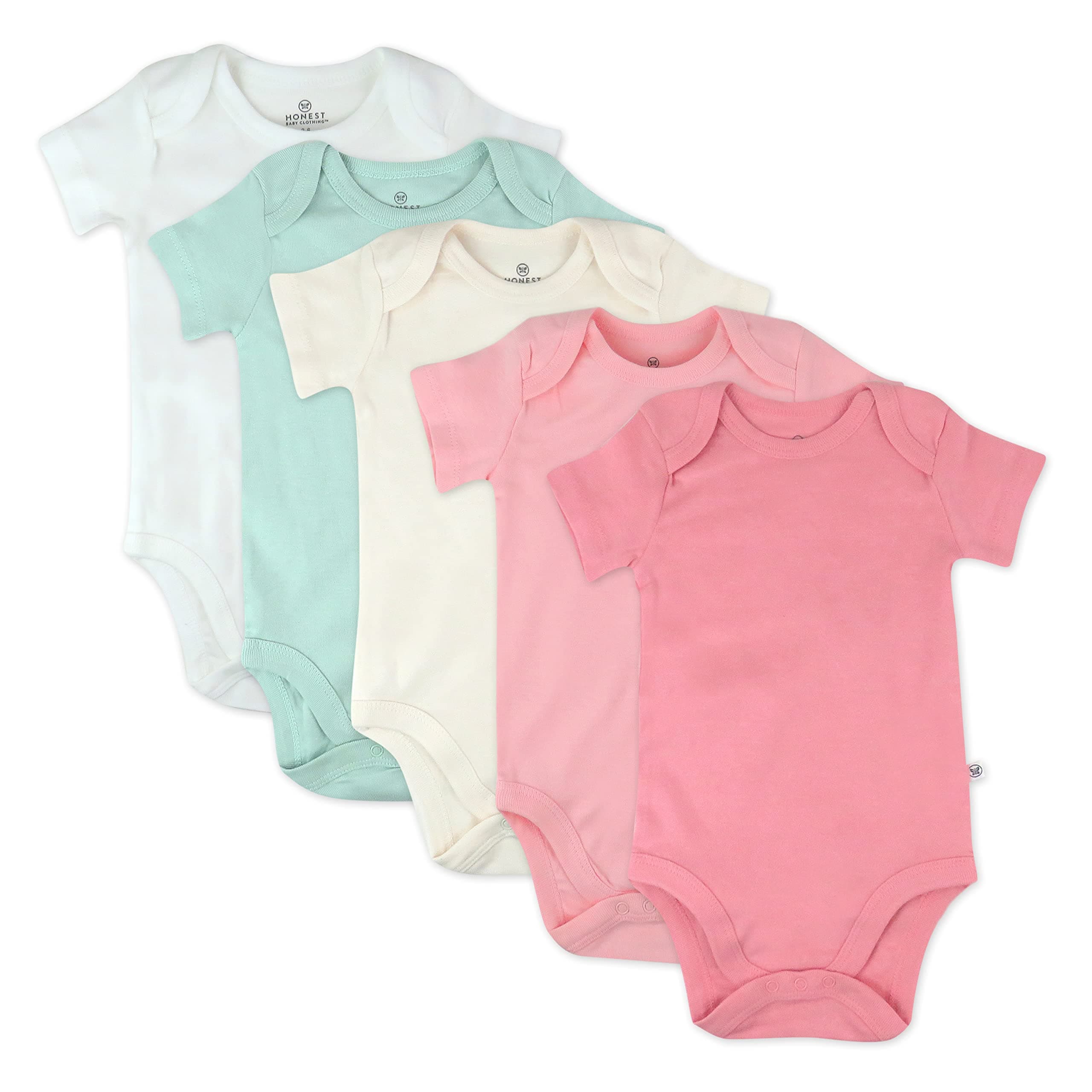 HonestBaby baby-girls 5-pack Short Sleeve Bodysuits One-piece 100% Organic Cotton for Infant Baby Girls chez Amazon US
