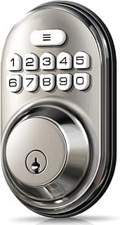 Veise RZ-A Electronic Keypad Deadbolt Door Lock, Satin Nickel chez Amazon US