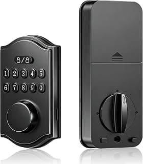 Keyless Entry Door Lock with Keypad,Smart Deadbolt, USB Emergency Charge chez Amazon US