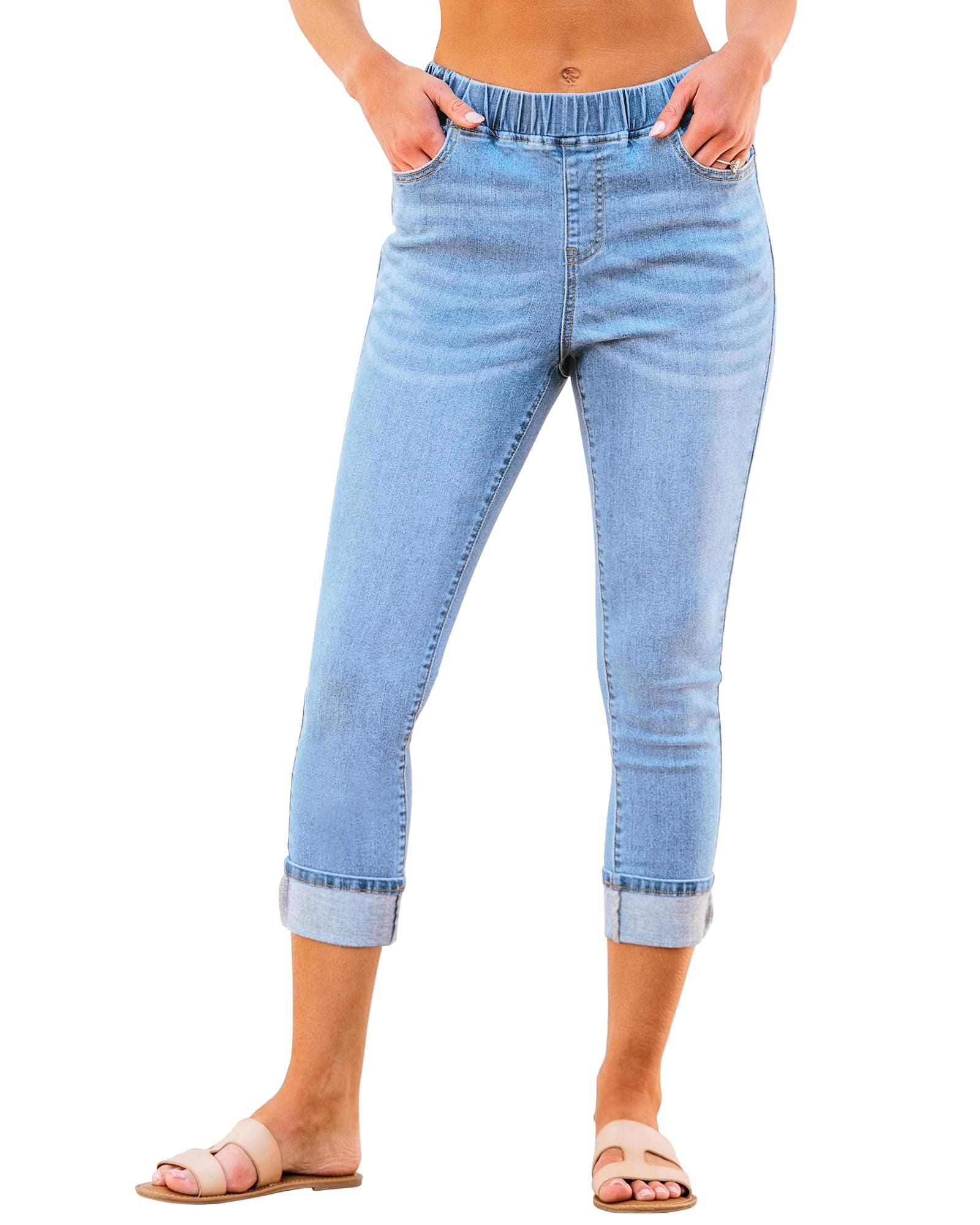 GRAPENT Pull On Jeans for Women High Waisted Skinny Capri Pants Trendy Stretch Denim Cropped Jeans Crop Jeggings Capris chez Amazon US