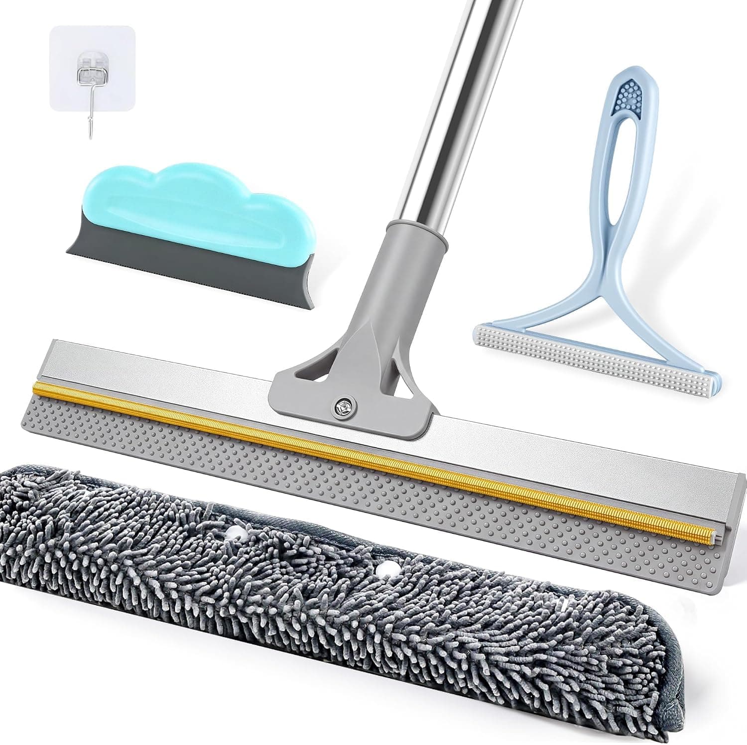 Carpet Rake for Pet Hair Removal, 54-Inch Handle, 5-Piece Set for Rugs | Five-piece set includes a 54-inch adjustable chez Amazon US