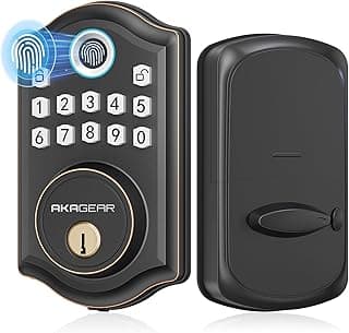 AkaGear DS10 Keyless Entry Door Lock with Fingerprint, Oil Rubbed Bronze chez Amazon US