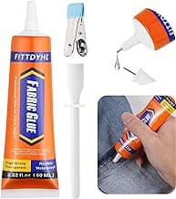 Fabric Glue Permanent, 60 ML Washable Clear Clothing Glue, Super Fabric Glue for Rhinestones, Patches, Clothes, Denim, Leather,... chez Amazon Canada