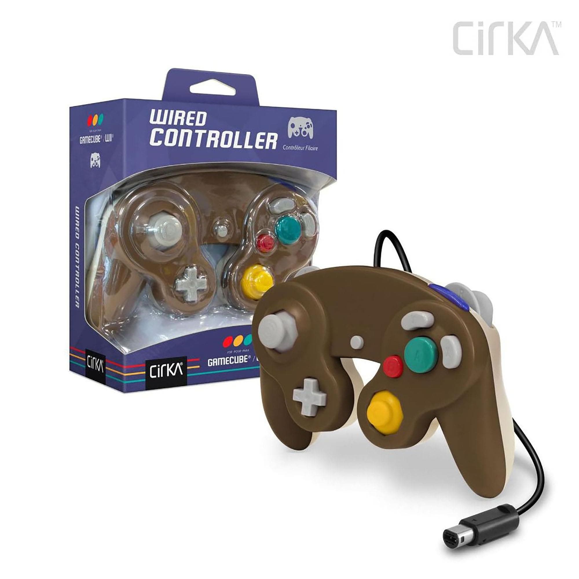 Cirka Wired GameCube Controller for GameCube(GC) / Wii - Brown Beige | Dual Analog Joysticks, Vibration Feedback, Pressure-Sensitive Buttons chez Amazon US
