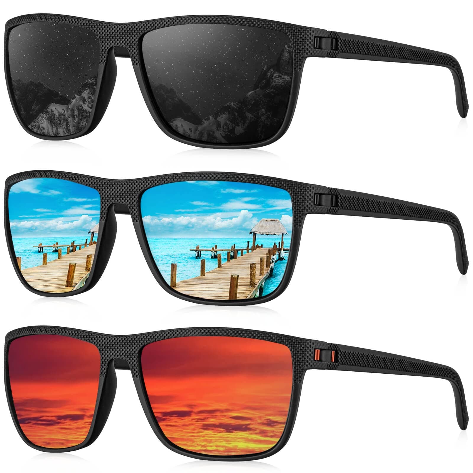KALIYADI Polarized Sunglasses for Men, Lightweight Sun Glasses with UV Protection for Driving Fishing Golf chez Amazon US