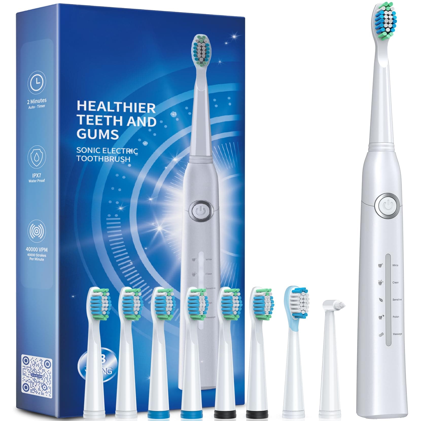 Demita Electric Toothbrush for Adult 8 Brush Heads Rechargeable Cleanwhite | chez Amazon UK