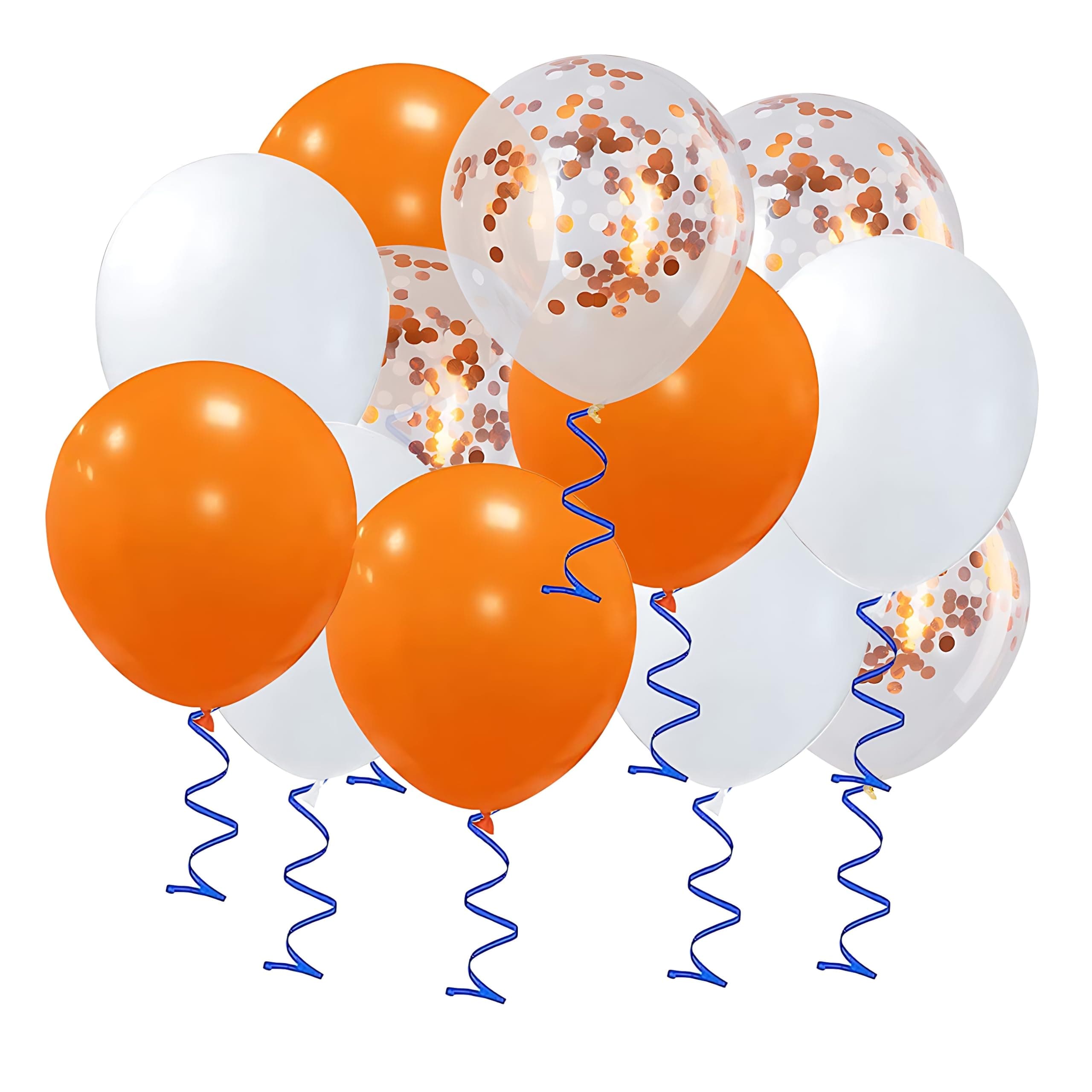 XIKSXITN 12 Inch Orange White Balloons，Orange White Confetti Balloons for Party Decorations,Pack of 50 chez Amazon US
