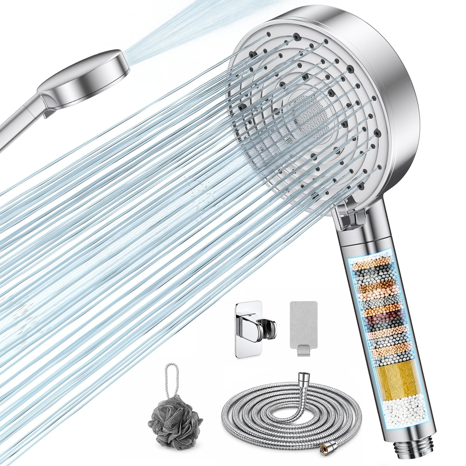 Shower Head and Hose,Hard Water Filter ShowerHead, 25-Stage Filtration for Chlorine Removal, Bathroom chez Amazon UK