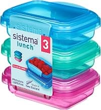 Sistema Lunch Collection Food Storage Containers, Assorted Colours, 3 Pack chez Amazon Canada