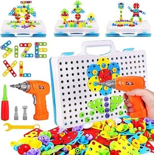 Educational Toys Building Blocks, 244 Pieces Electric Screwdriver DIY Building Toys for Both Boys and Girls, Educational Construction... chez Amazon Canada