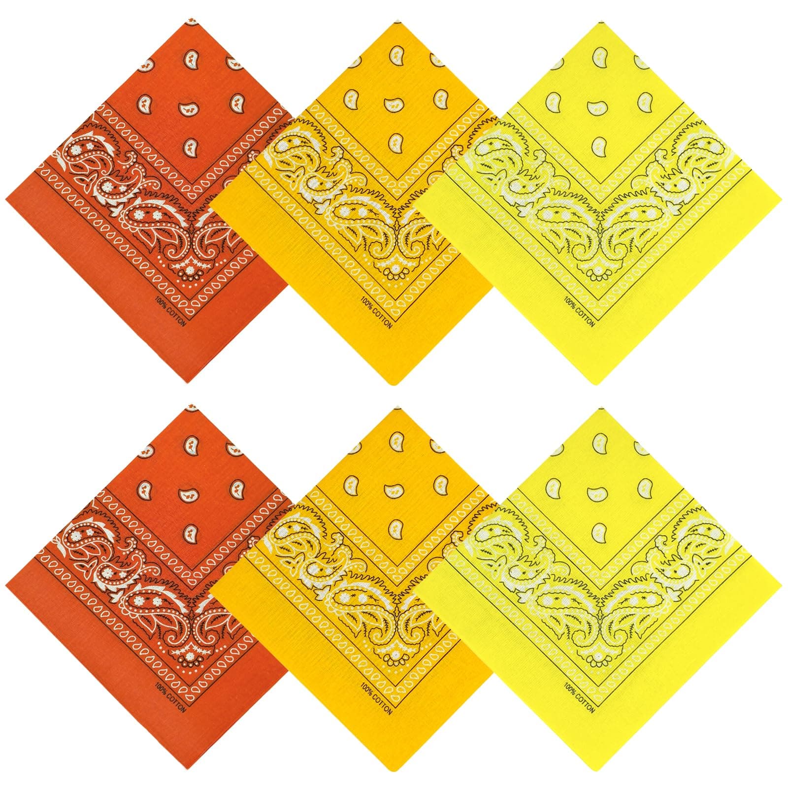 APIGANIZ 100% Cotton Bandanas, 21 x 21 inches, Set of 6 chez Amazon US