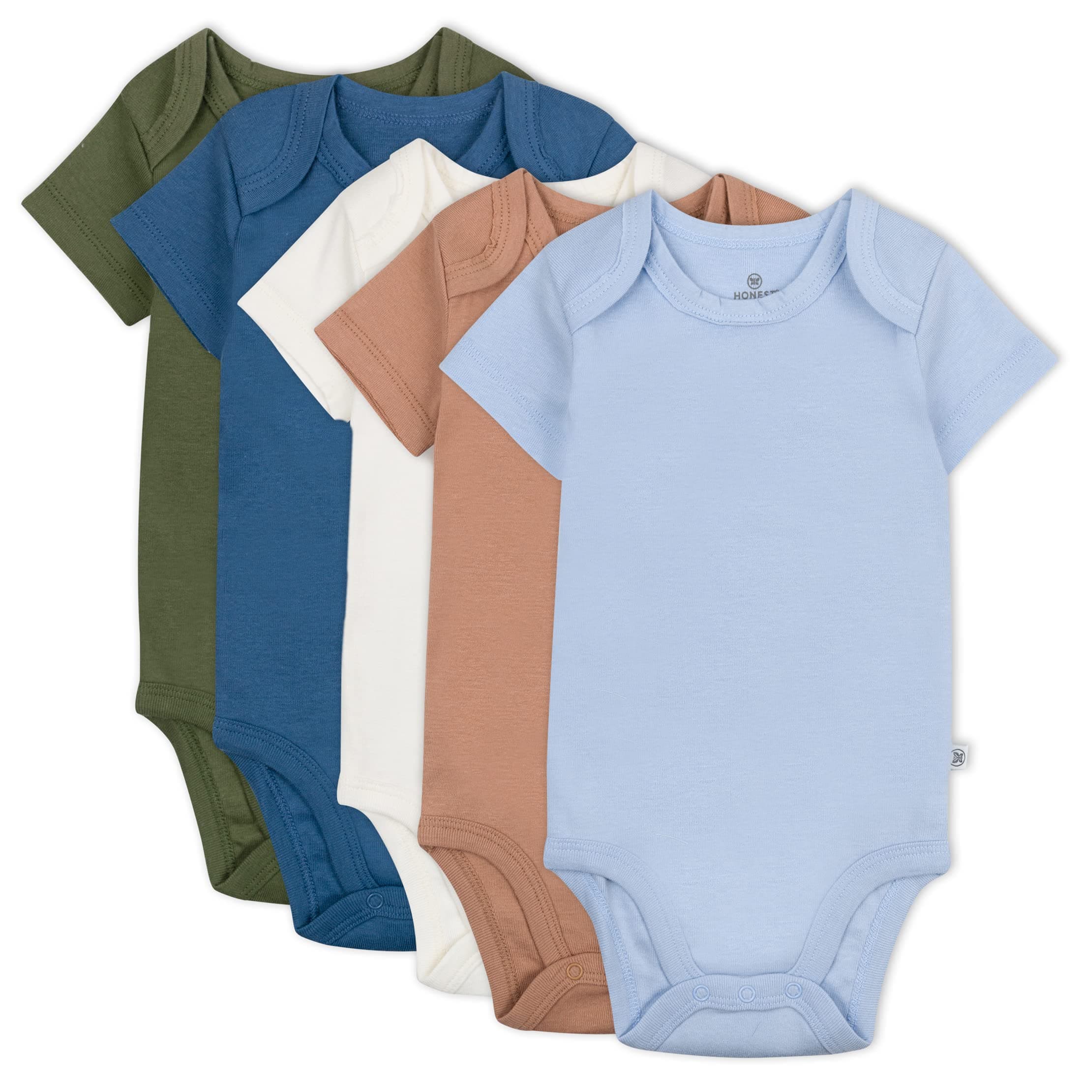 HonestBaby 5-pack Short Sleeve Bodysuits One-piece 100% Organic Cotton for Infant Baby Boys chez Amazon US