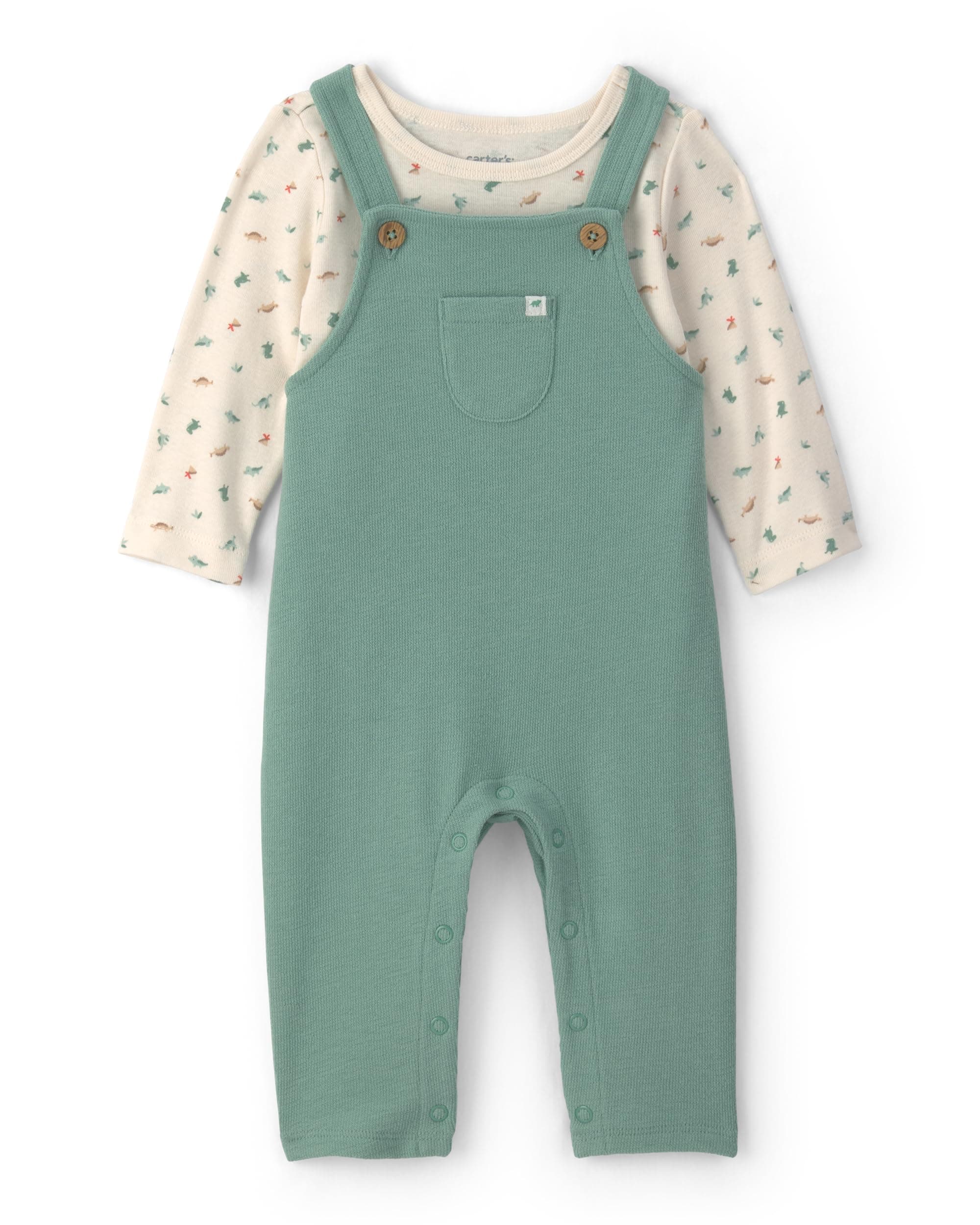 Carter's Baby Boys' 2-piece Overall Set Blue Navy Sports Patches chez Amazon US
