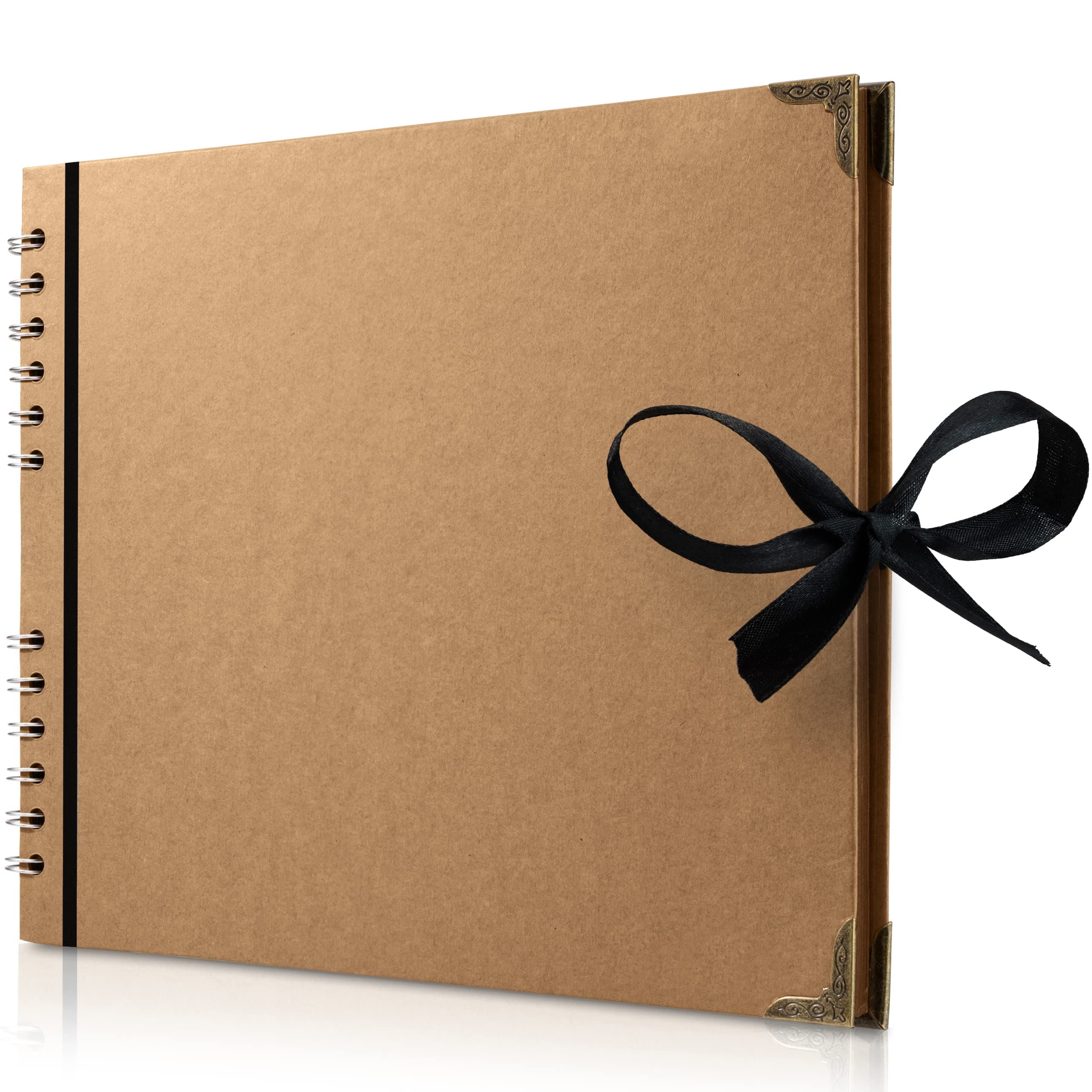 Bstorify Large Photo Album Scrapbook 50 Pages 28 x 22 cm Brown | Thick Kraft Paper Ideal for Your Scrapbooking Art and Craft Projects chez Amazon UK