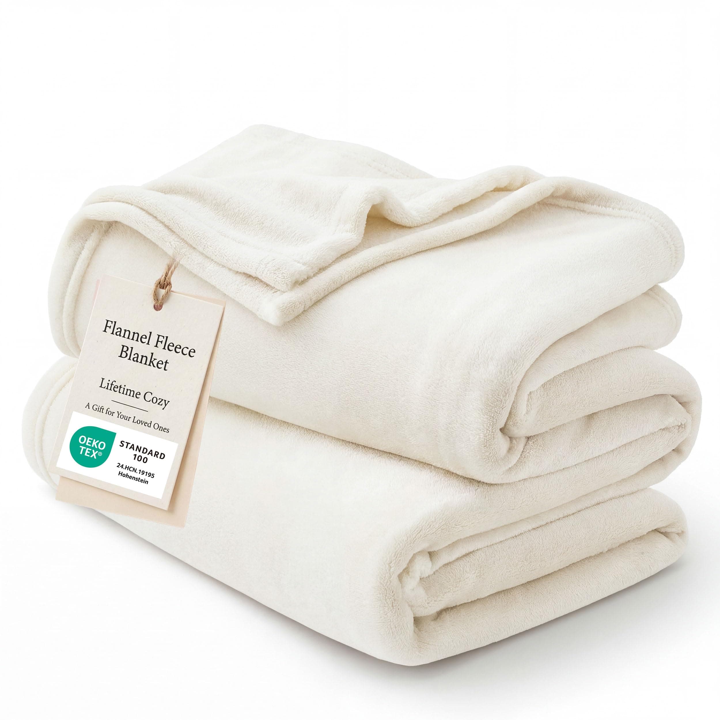 Bedsure Fleece Blankets King Size Cream - Bed Blanket Soft Lightweight Plush Cozy Fuzzy Luxury Microfiber, 108x90 inches chez Amazon US