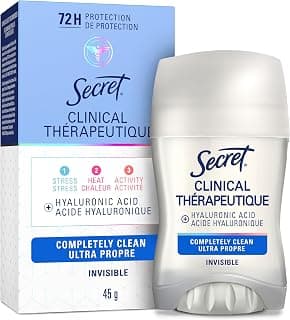 Antisudorifique et déodorant solide invisible Secret Clinical Strength, Complètement propre, 45 g chez Amazon Canada