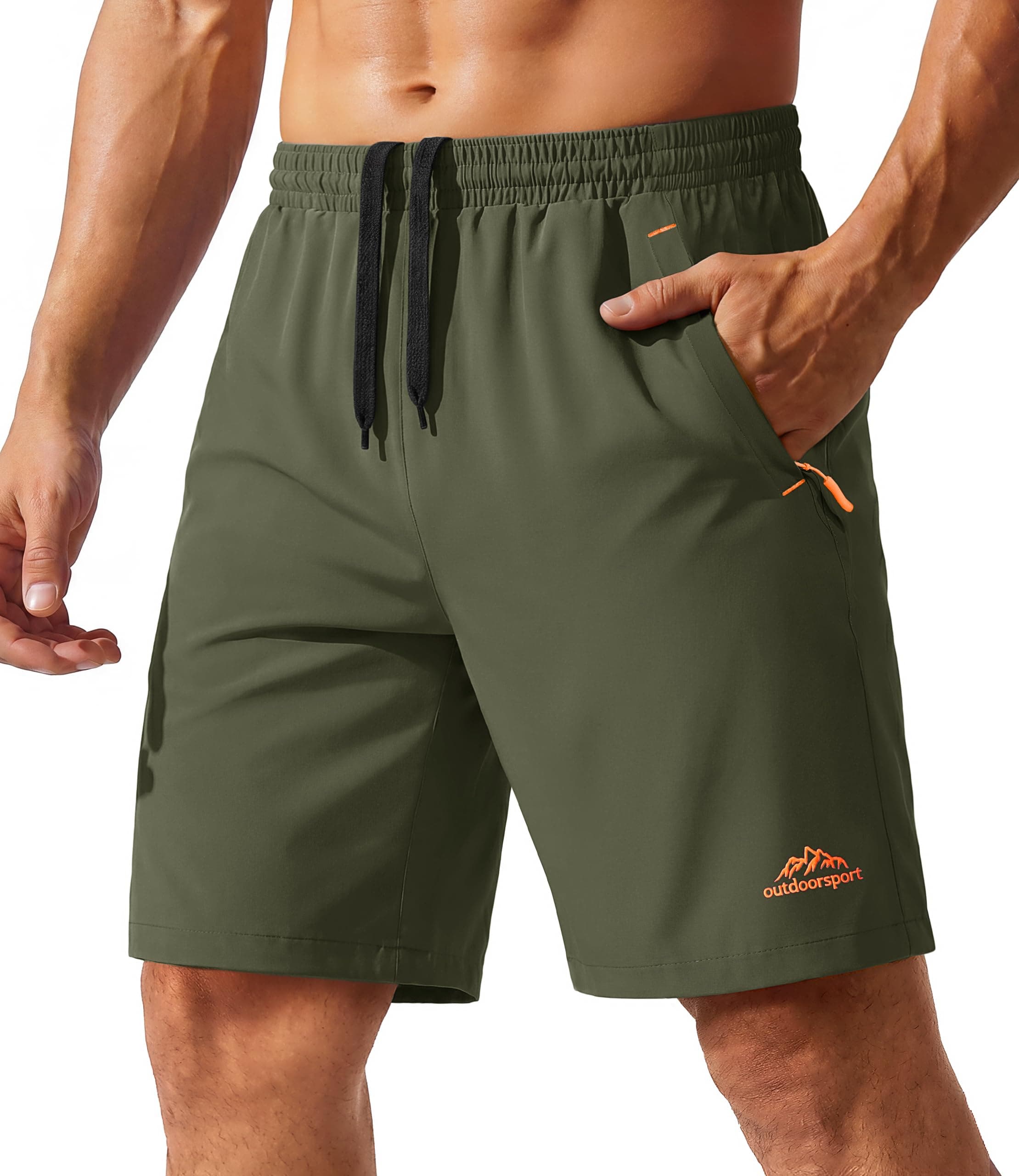 TACVASEN Men's Quick-Drying Training Shorts, Running Shorts, Breathable Sports Shorts with Zip Pockets chez Amazon UK