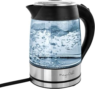 Megachef Glass and Stainless Steel Electric Tea Kettle, 1.8 L chez Amazon US