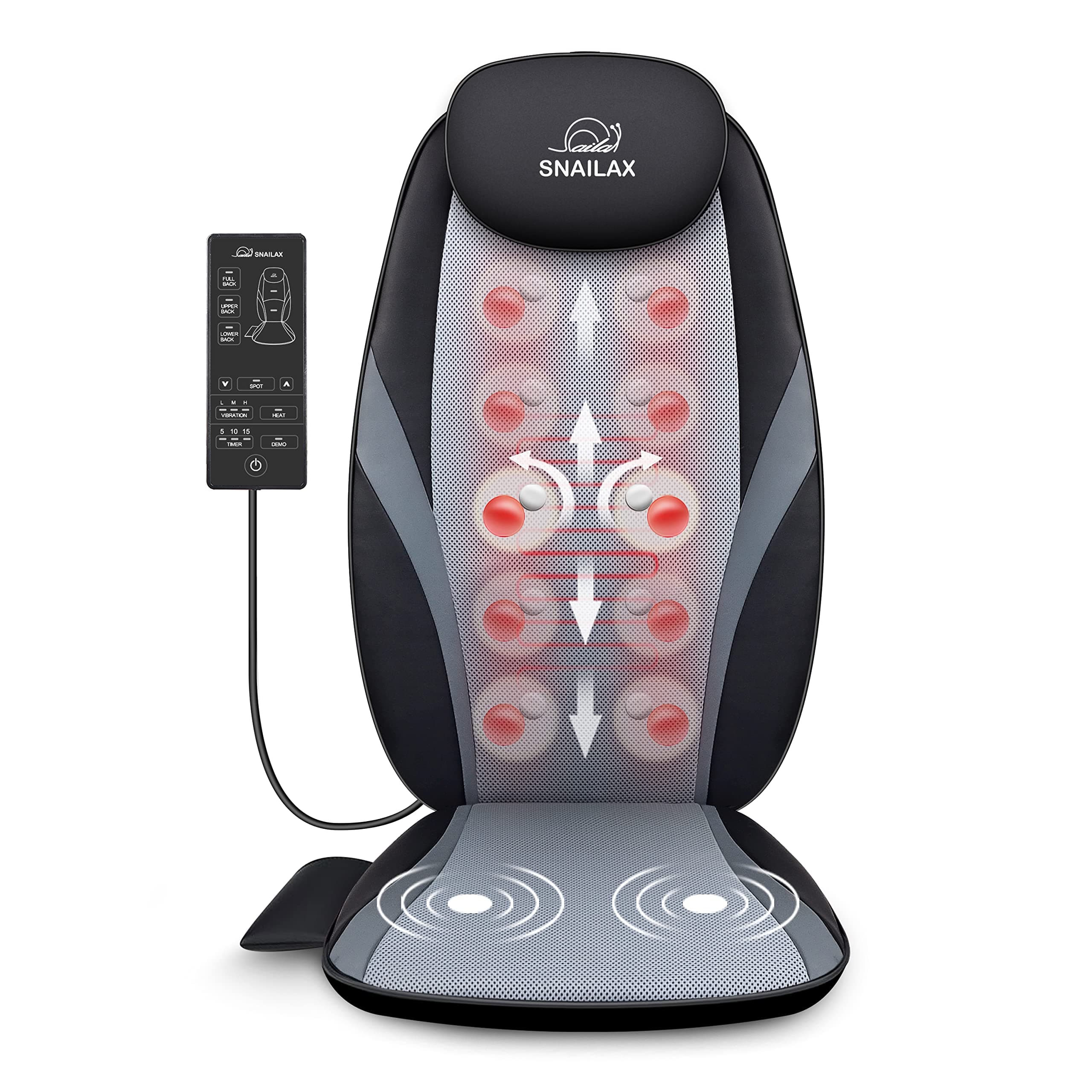 Snailax Back Massager with Heat - Massage Chair Pad Deep Kneading Full Back Massager Massage seat Cushion for Home Office use chez Amazon UK